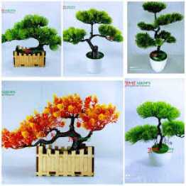 Artificial Bonsai Tree In Plastic /wooden Vases For Office Table Decoration,gram beauty flower