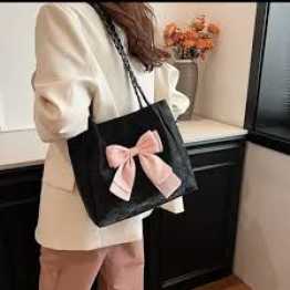 Bows Versatile Casual Hand-held Tote Bag Women's Bag Simple Spacious Trendy