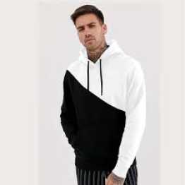 Boys Stylish Full Sleeve Hoodie Black and White