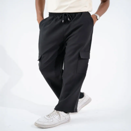 Men’s Baggy Fit Cargo Pants in Black