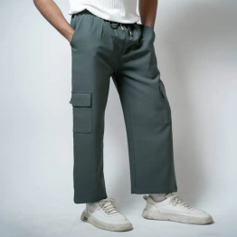 Men’s Baggy Fit Cargo Pants in Muted Dark Green