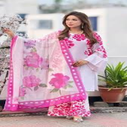 Naira Cut Three Piece For Women Exclusive Collection Unstitched Screen Print Exclusive, Stylist, Fashionable Three Pics For Woman. - 3 Pice Dress