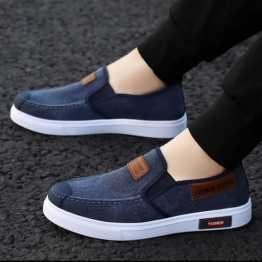 New Collection Premium Quality Black And Blue Color FRENCH Casual Canvas Shoes For Men M7171
