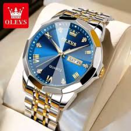 OLEVS 9931 Quartz Watch for Men Solid Stainless Steel Strap Rhombus Design Fashion Wristwatch Men's Waterproof Watche