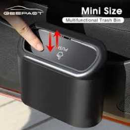Universal Car Clamshell Trash Bin Hanging Auto Garbage Dust Case Storage Box Organizer Mini