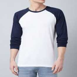 White Navy Long Sleeve Raglan T-Shirt